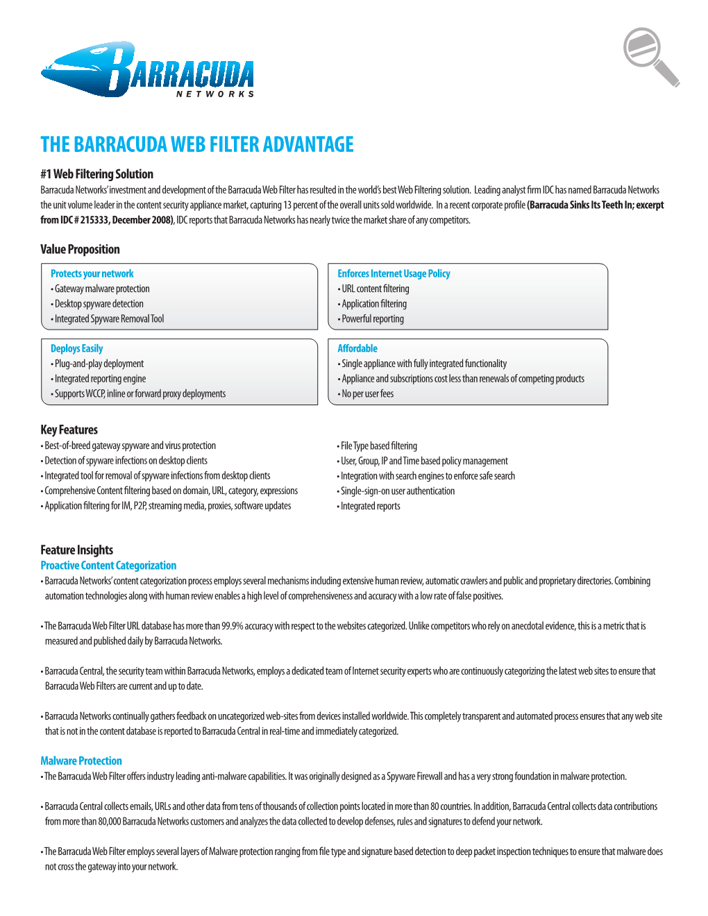 The Barracuda Web Filter Advantage