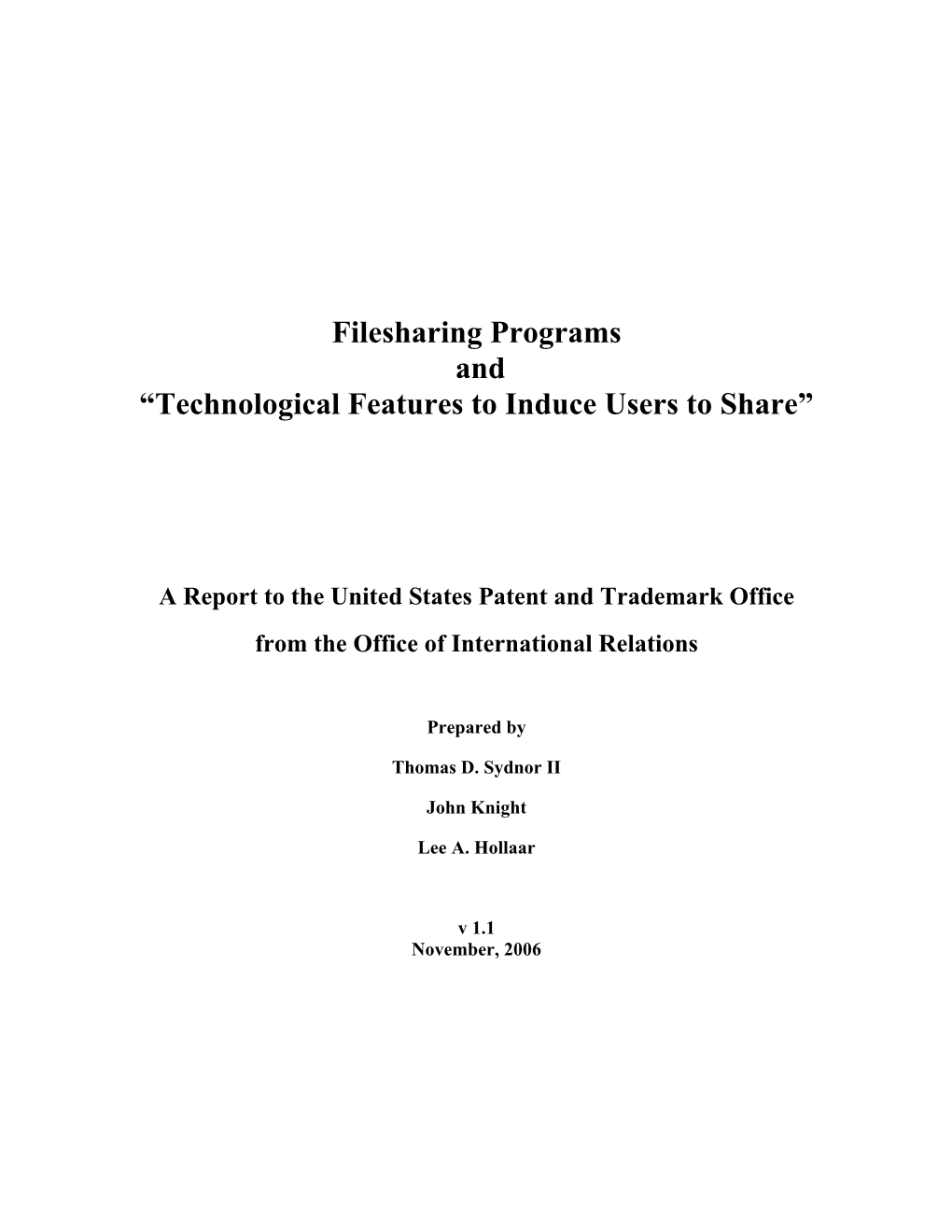 Filesharing Programs and “Technological Features to Induce Users to Share”