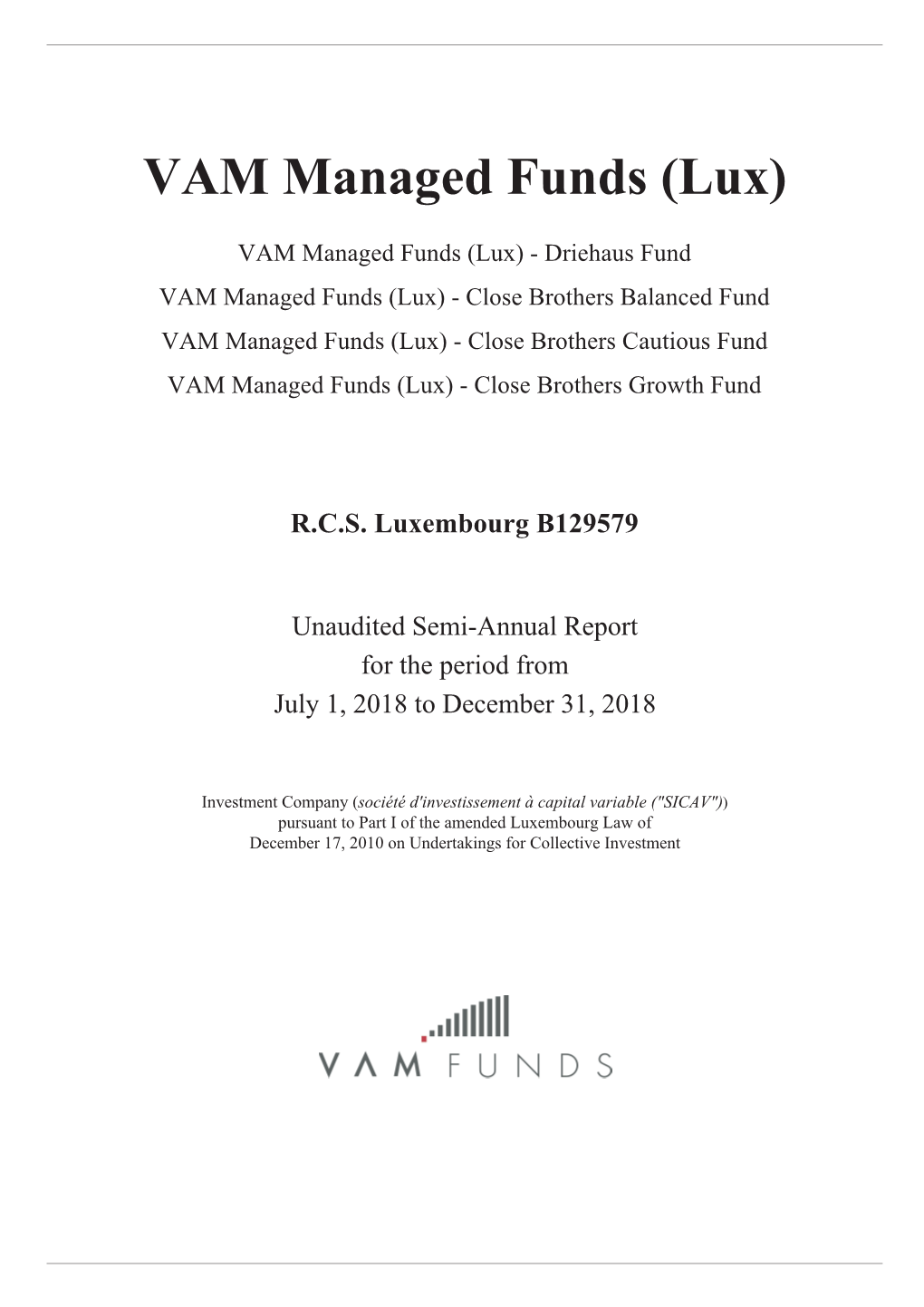 VAM Managed Funds (Lux)