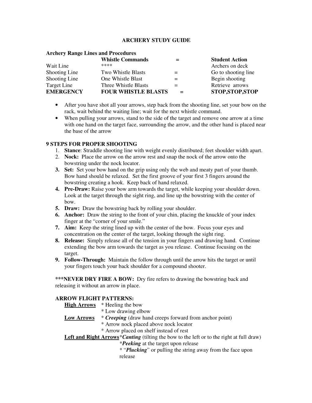 Archery Study Guide