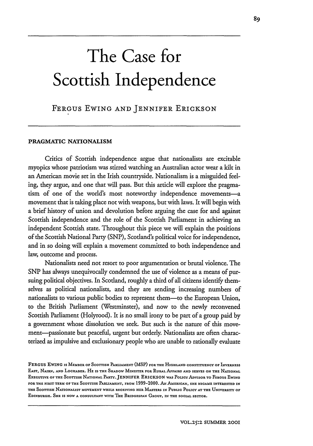 Case for Scottish Independence