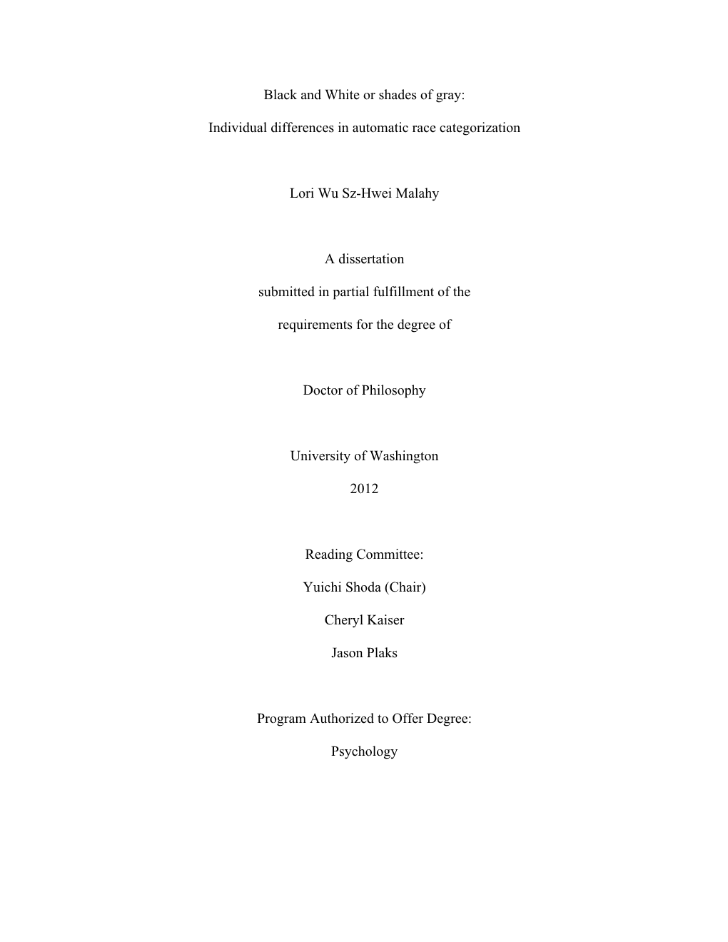 Black and White Or Shades of Gray: Individual Differences in Automatic