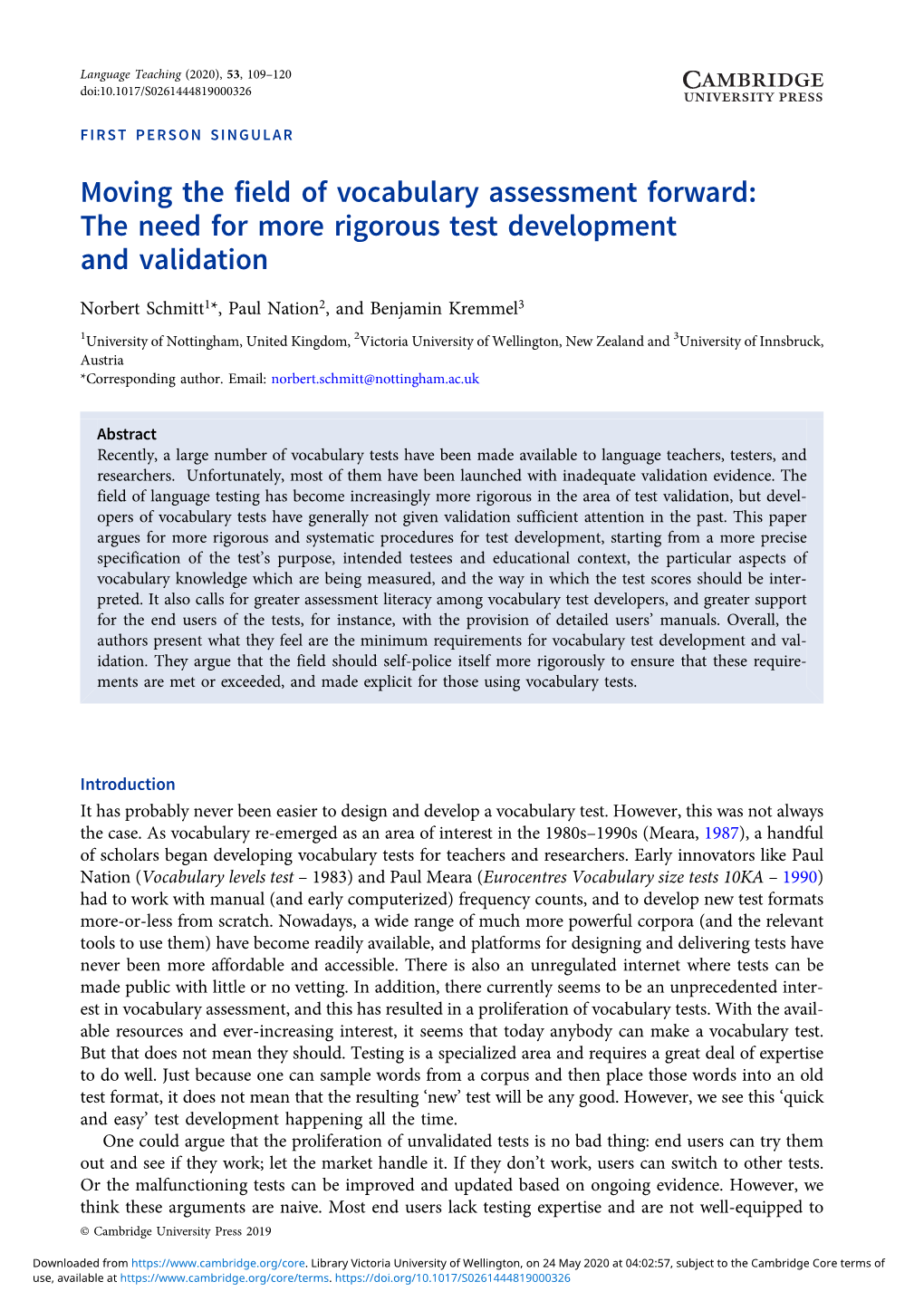 The Need for More Rigorous Test Development and Validation