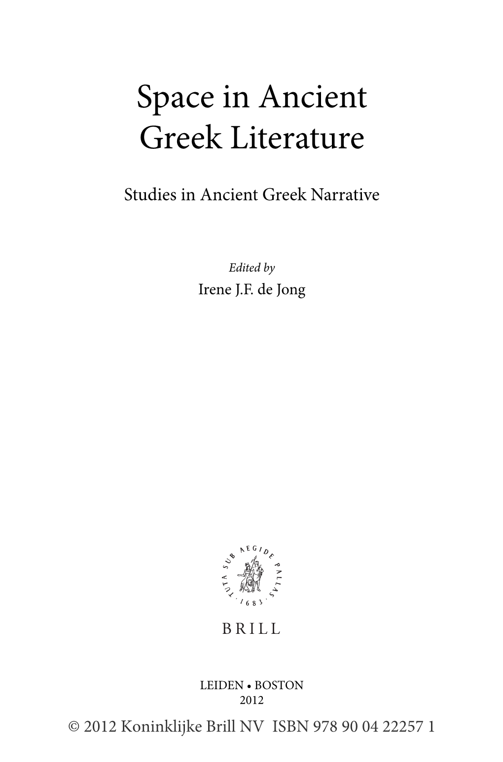 Space in Ancient Greek Literature