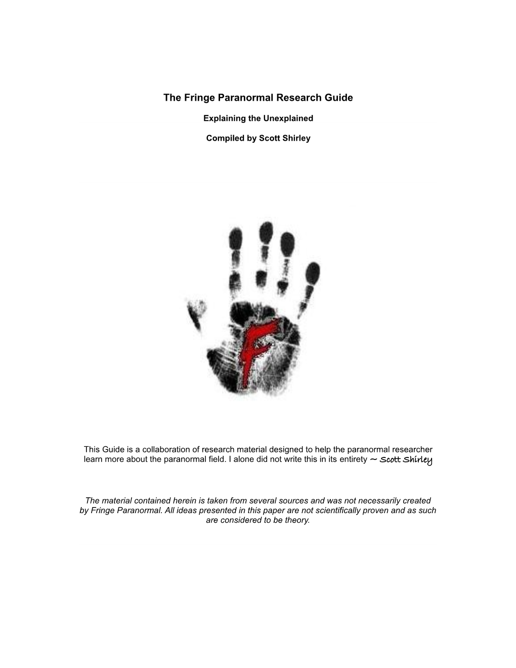 The Fringe Paranormal Research Guide