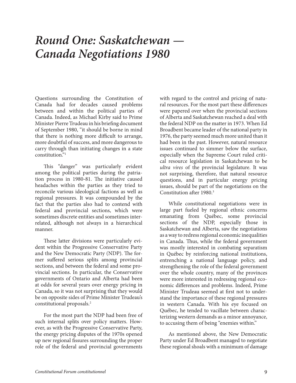 Canada Negotiations 1980