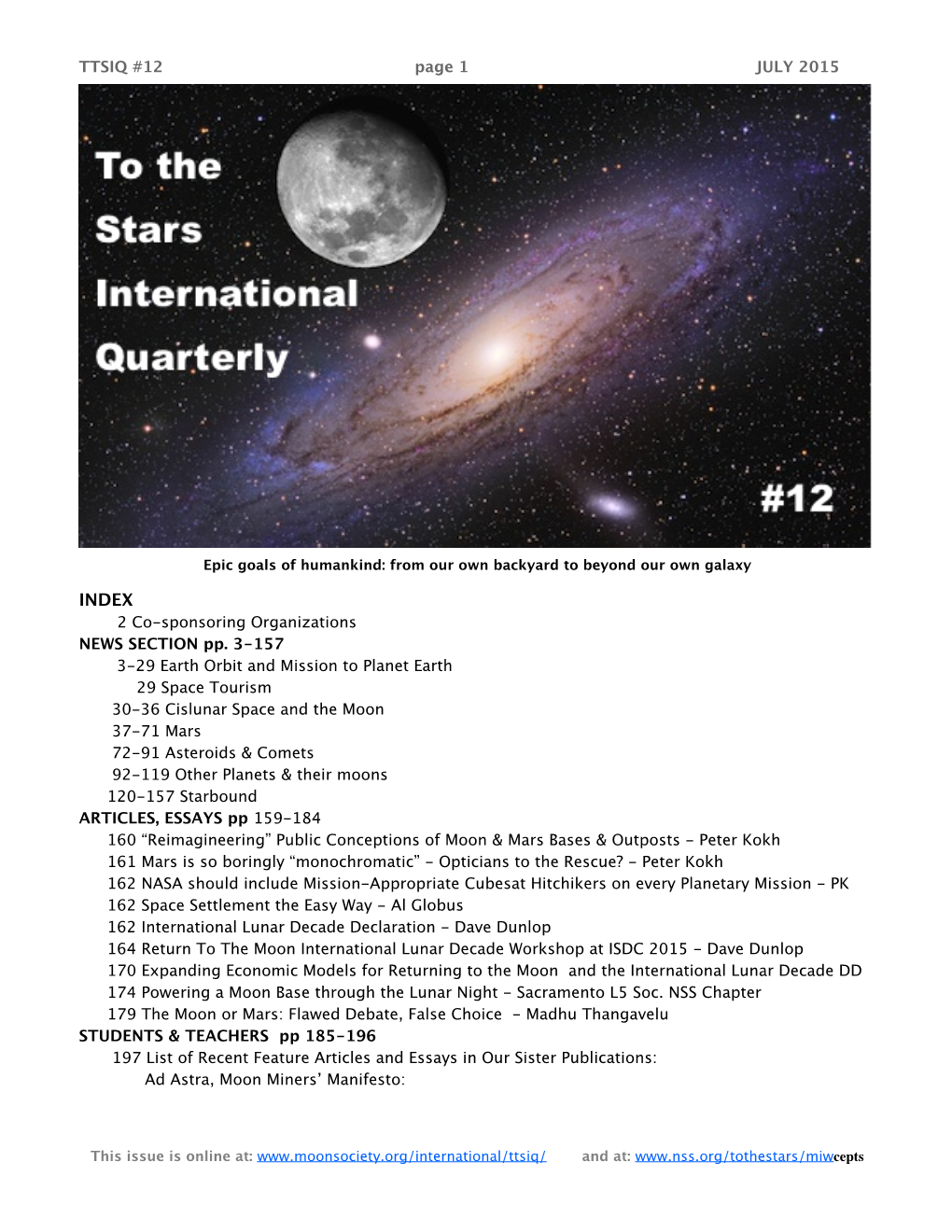 2 Co-Sponsoring Organizations NEWS SECTION Pp. 3-157 3-29 Earth