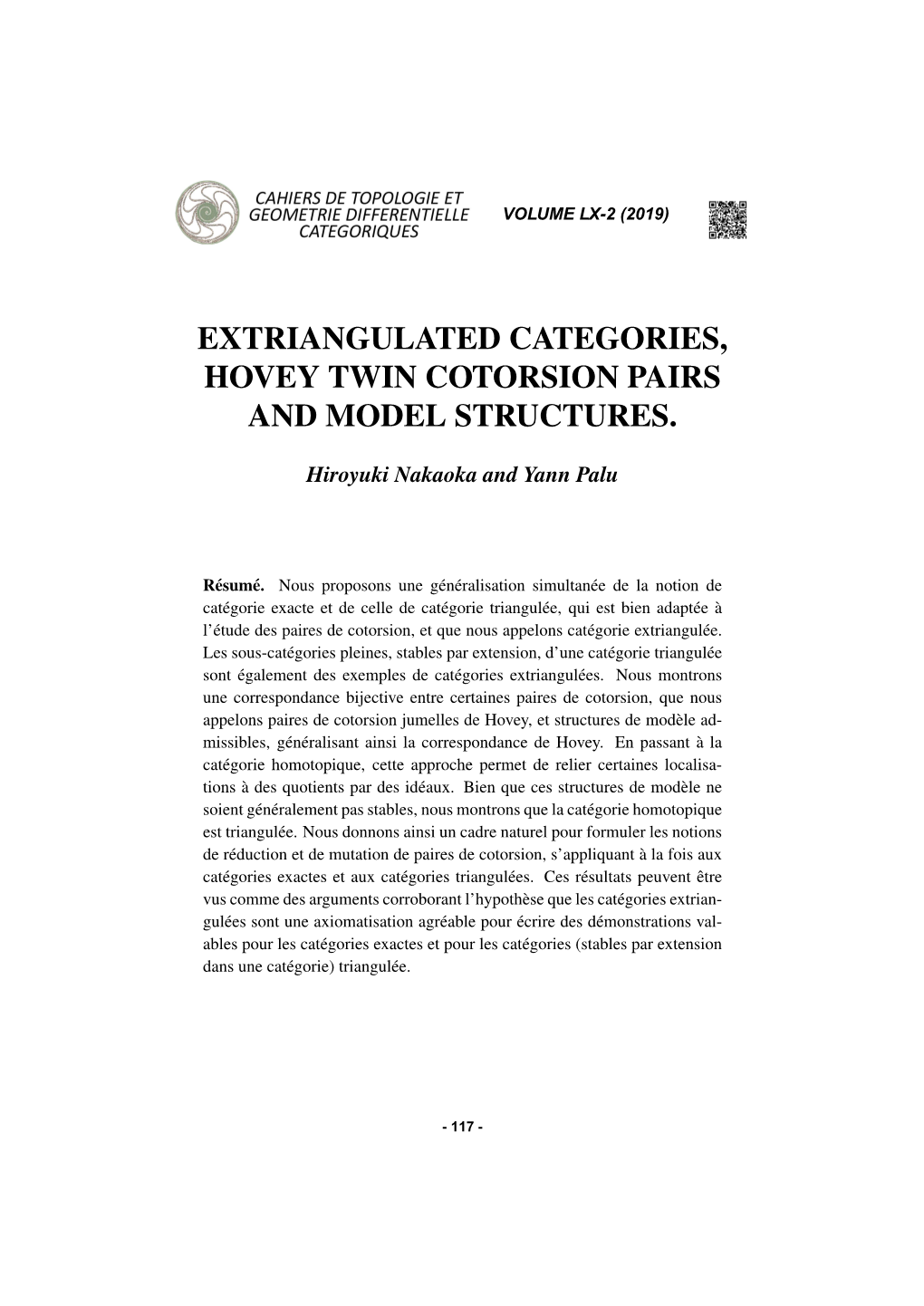 Extriangulated Categories, Hovey Twin Cotorsion Pairs and Model Structures