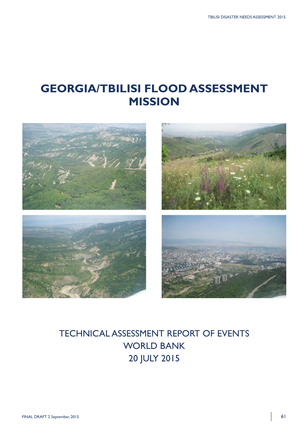 Georgia/Tbilisi Flood Assessment Mission