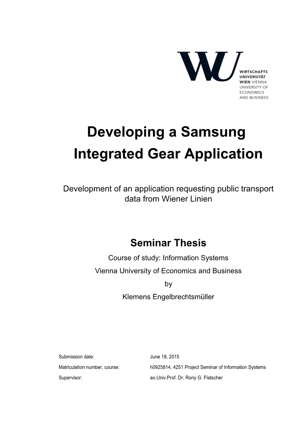 Developing a Samsung Integrated Gear Application