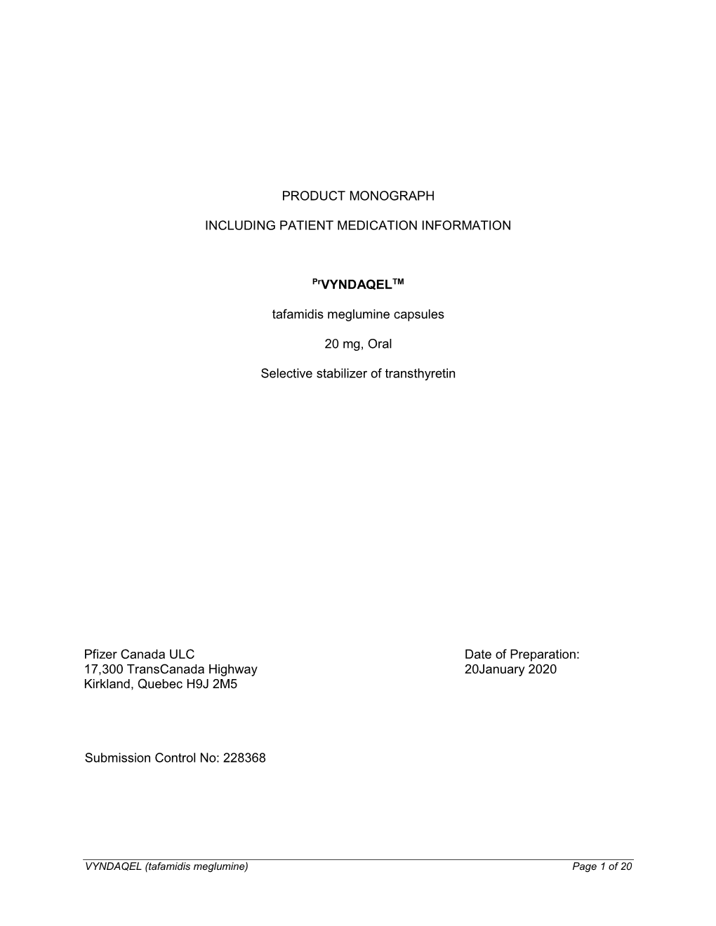 Product Monograph (Download PDF, 403KB)