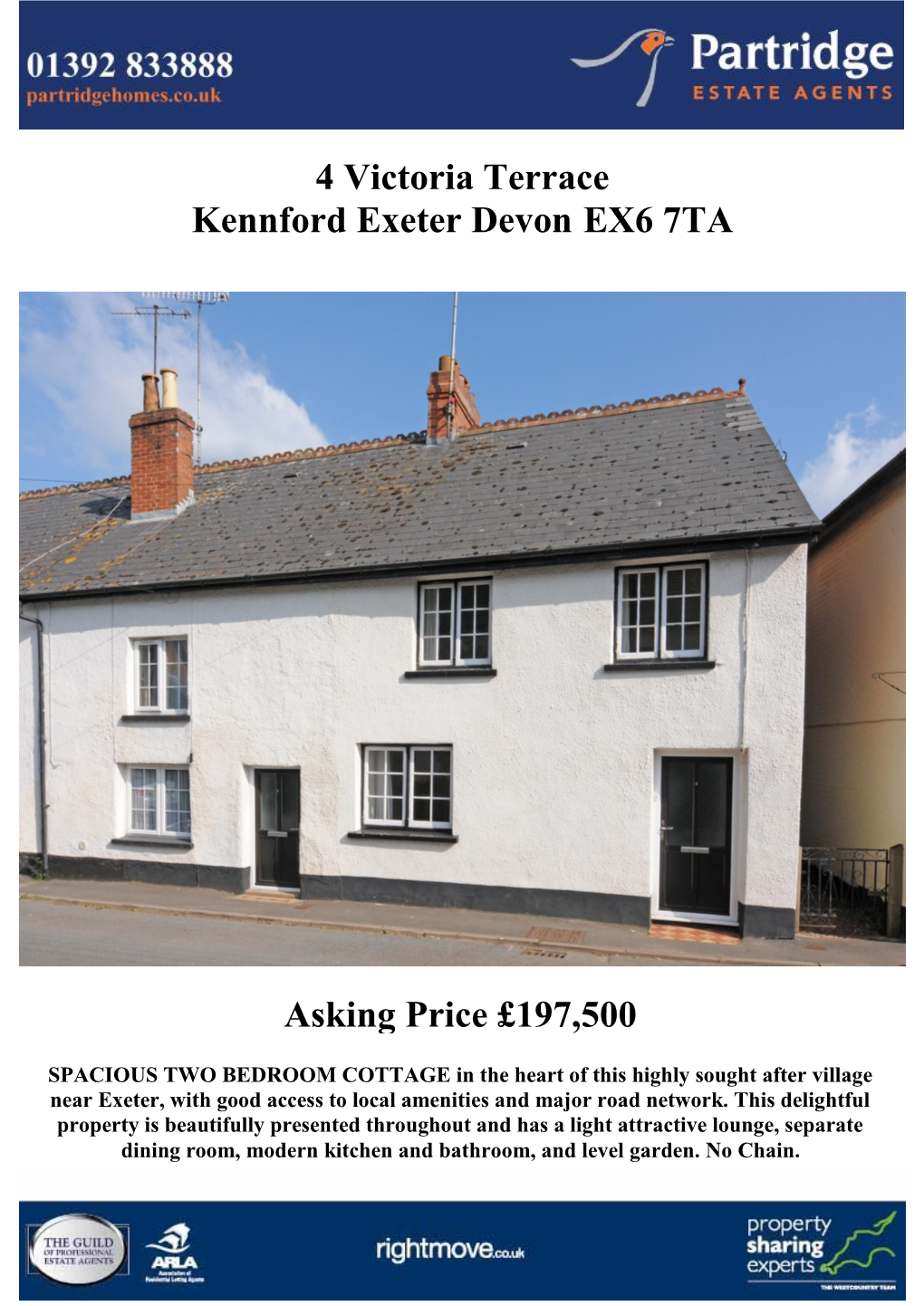 4 Victoria Terrace Kennford Exeter Devon EX6 7TA