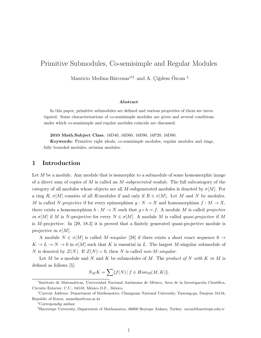 Primitive Submodules, Co-Semisimple and Regular Modules