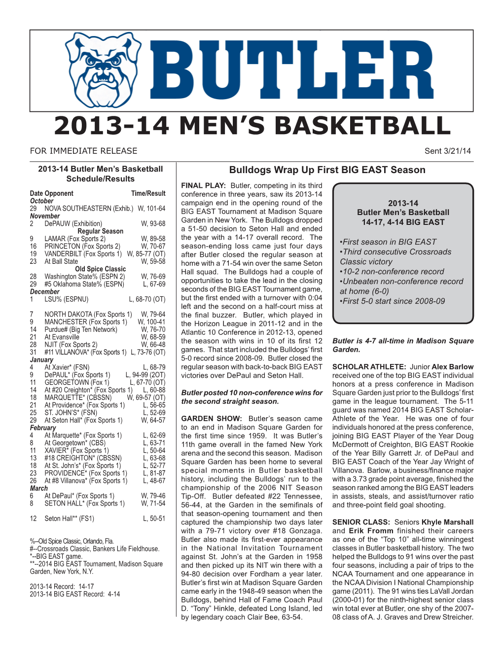 2013-14 Men's Basketball