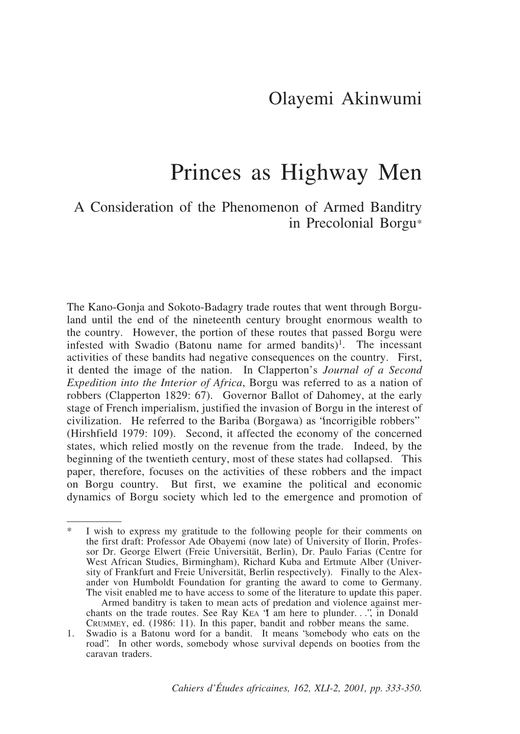 Princes As Highway Men