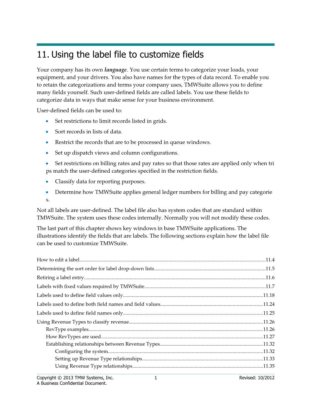 Using the Label File to Customize Fields