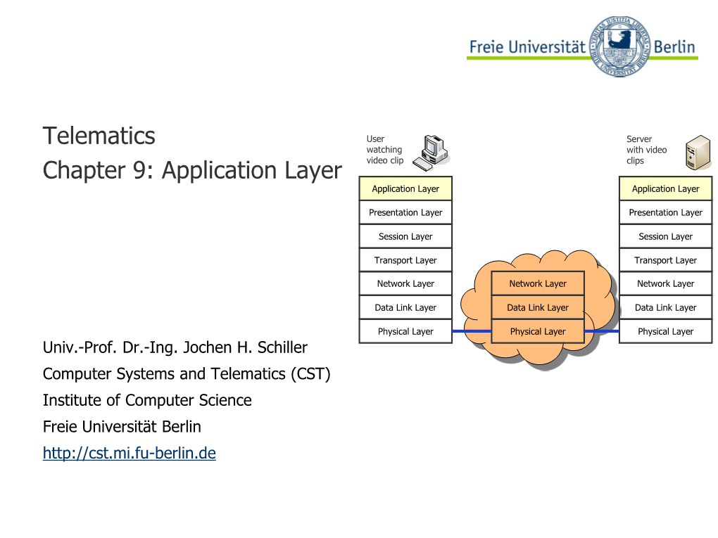 Telematics Chapter 9: Application Layer