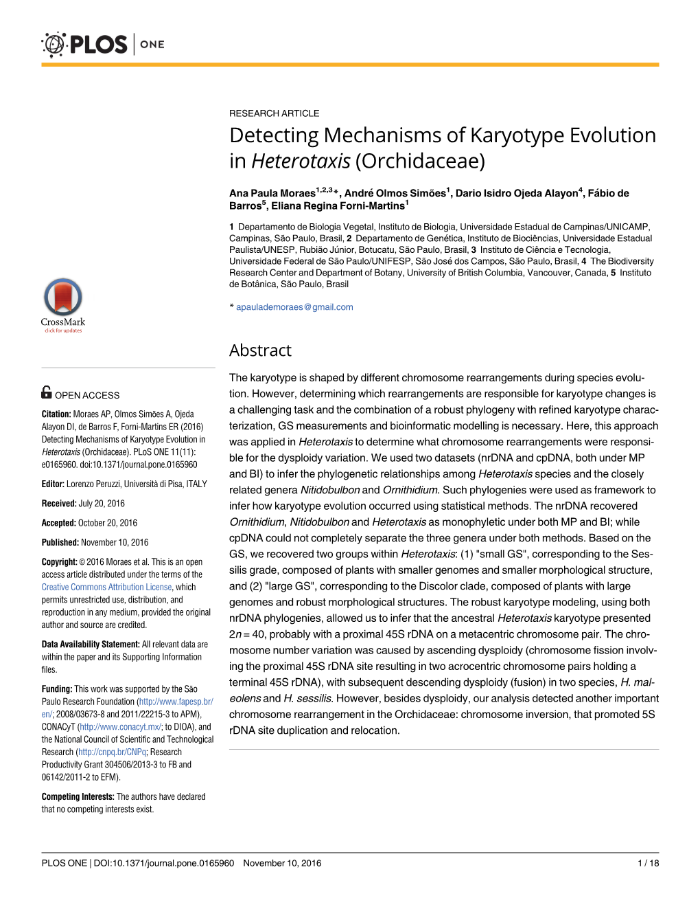 Detecting Mechanisms of Karyotype Evolution in Heterotaxis (Orchidaceae)