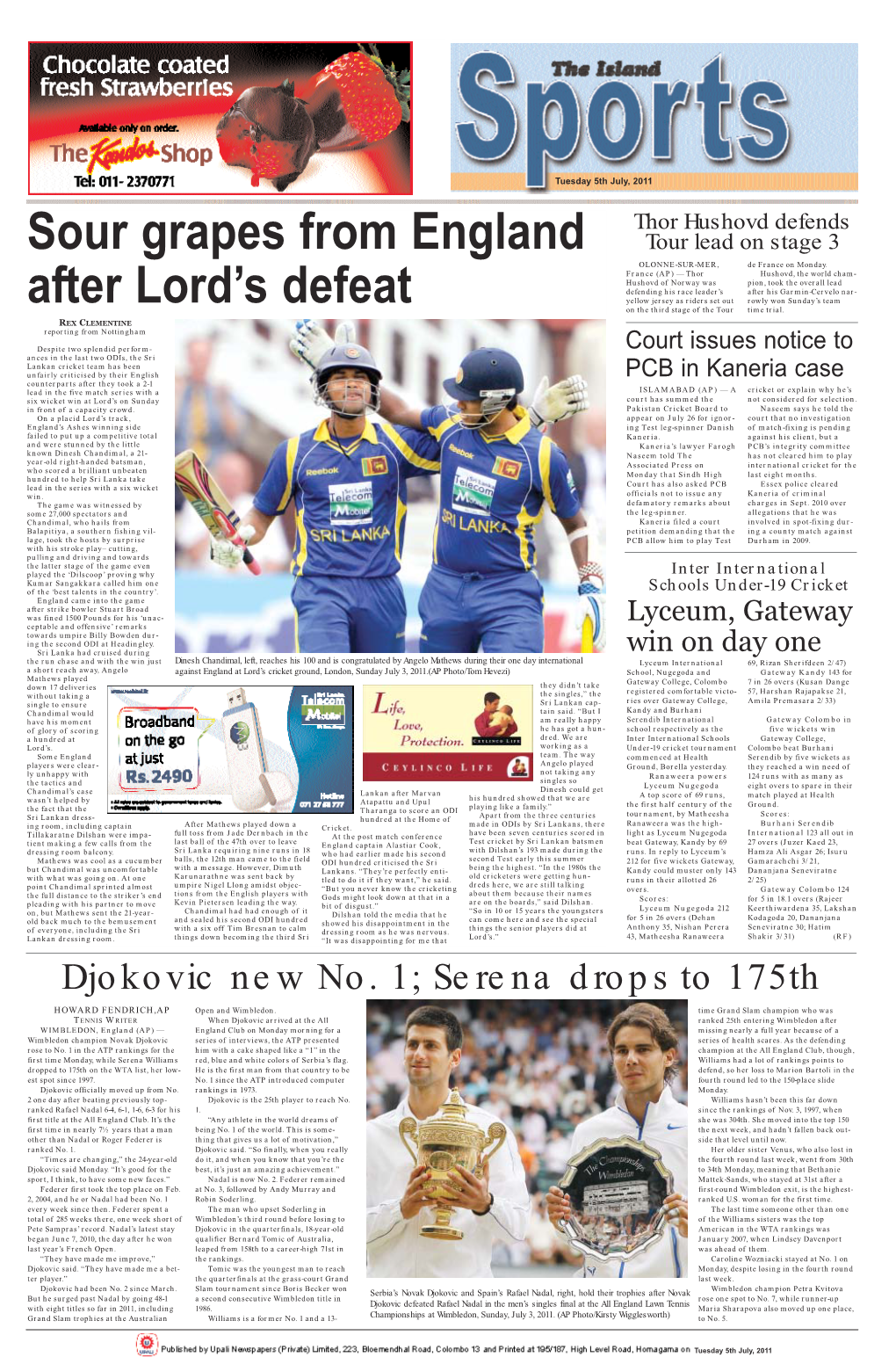 Sour Grapes from England After Lord's Defeat