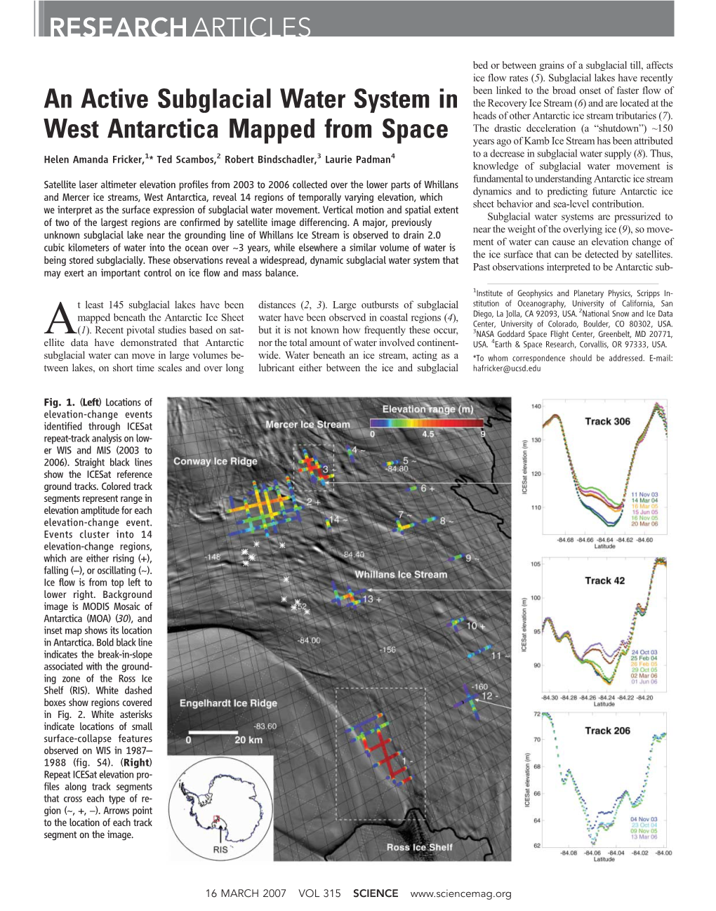 An Active Subglacial Water System in Western Antarctica Mapped From