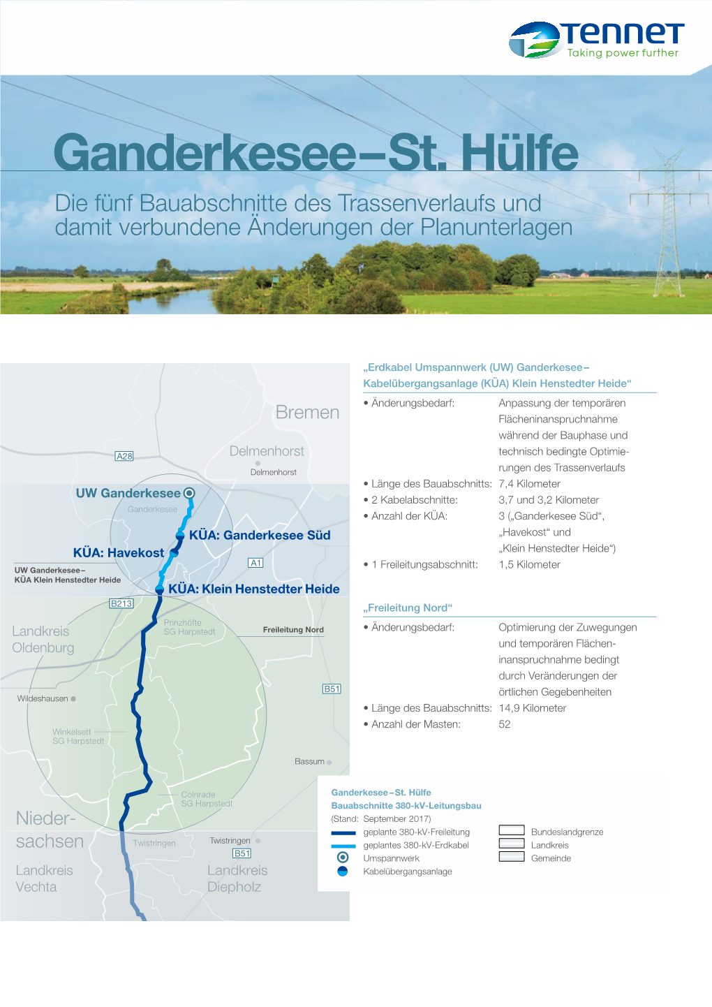 Ganderkesee – St. Hülfe Die Fünf Bauabschnitte Des Trassenverlaufs Und Damit Verbundene Änderungen Der Planunterlagen