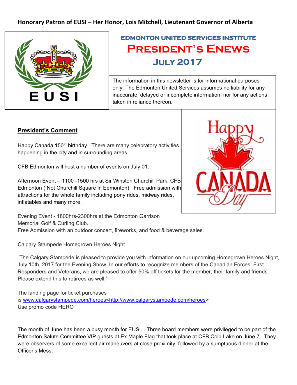 President's Enews