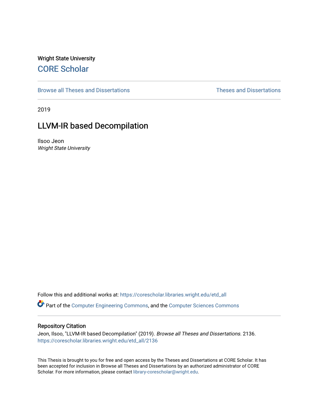 LLVM-IR Based Decompilation