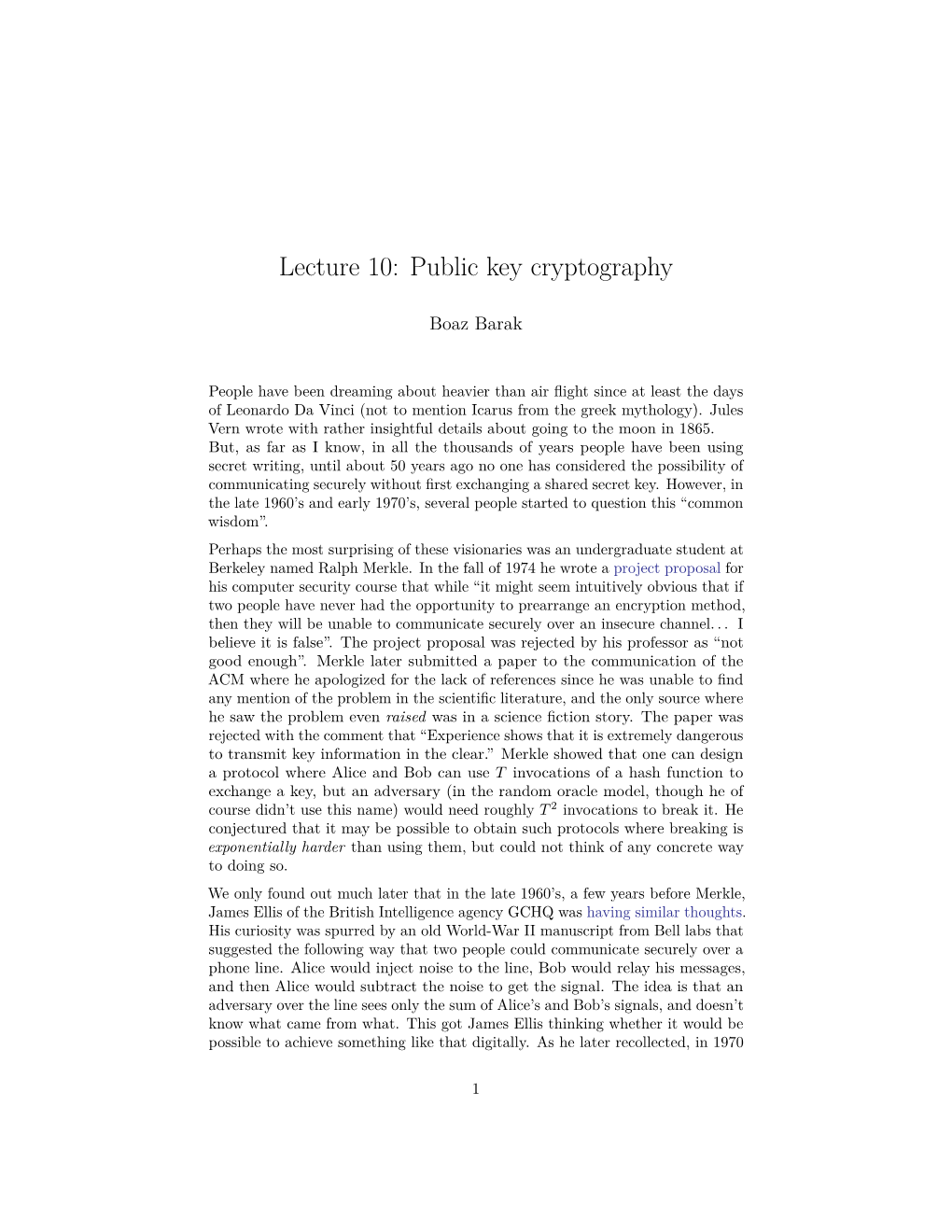 Public Key Cryptography