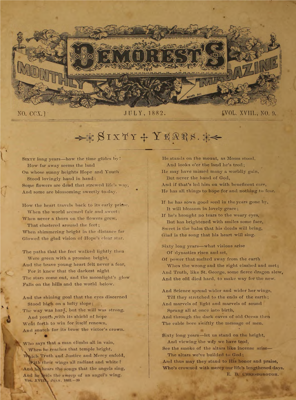 Demorest's Family Magazine. July 1882. Vol. 18, No. 9