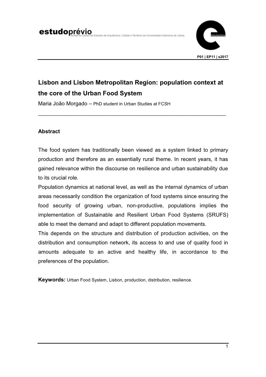 Lisbon and Lisbon Metropolitan Region: Population Context at the Core of the Urban Food System