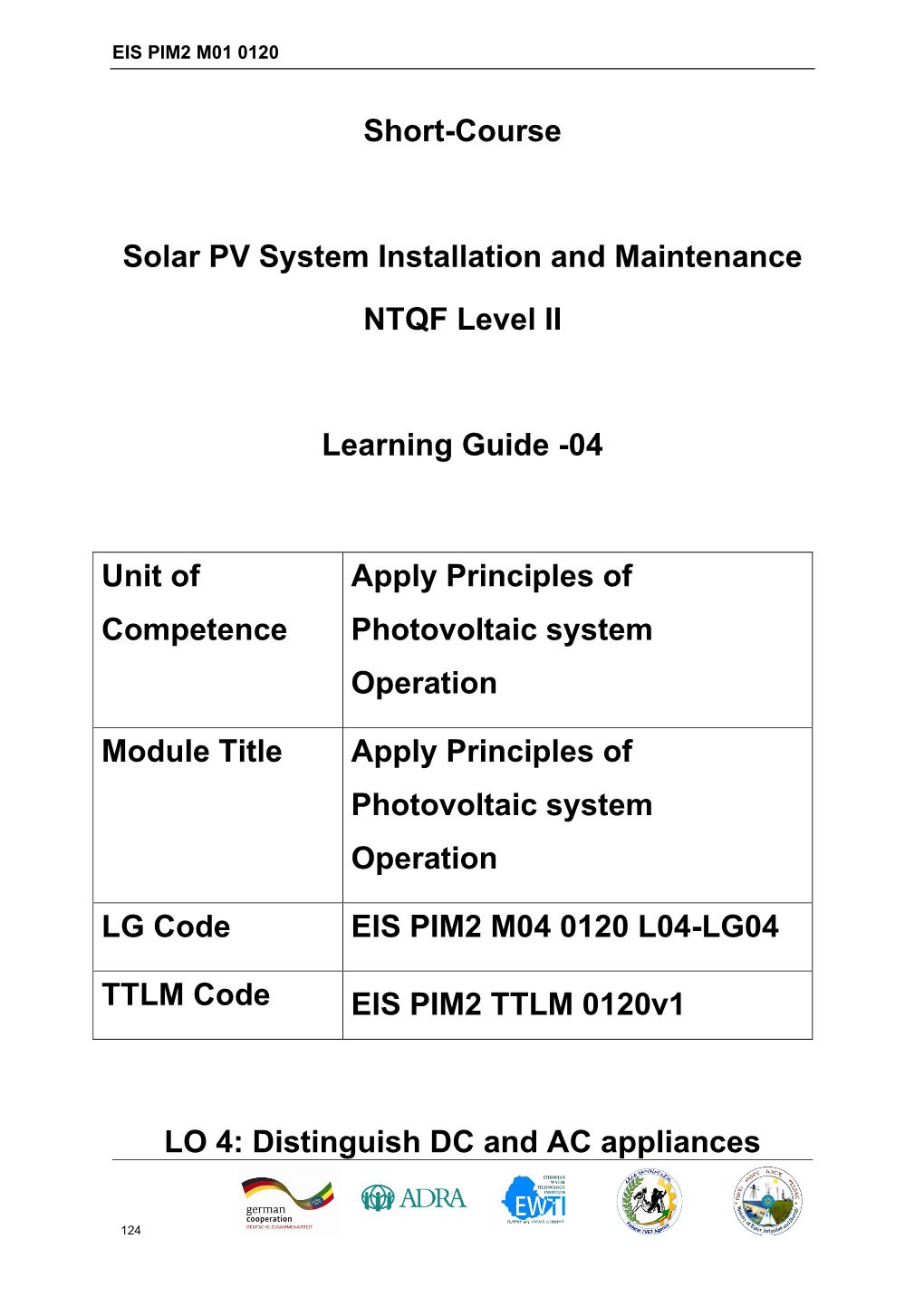 LO4 Distinguish DC and AC Appliances