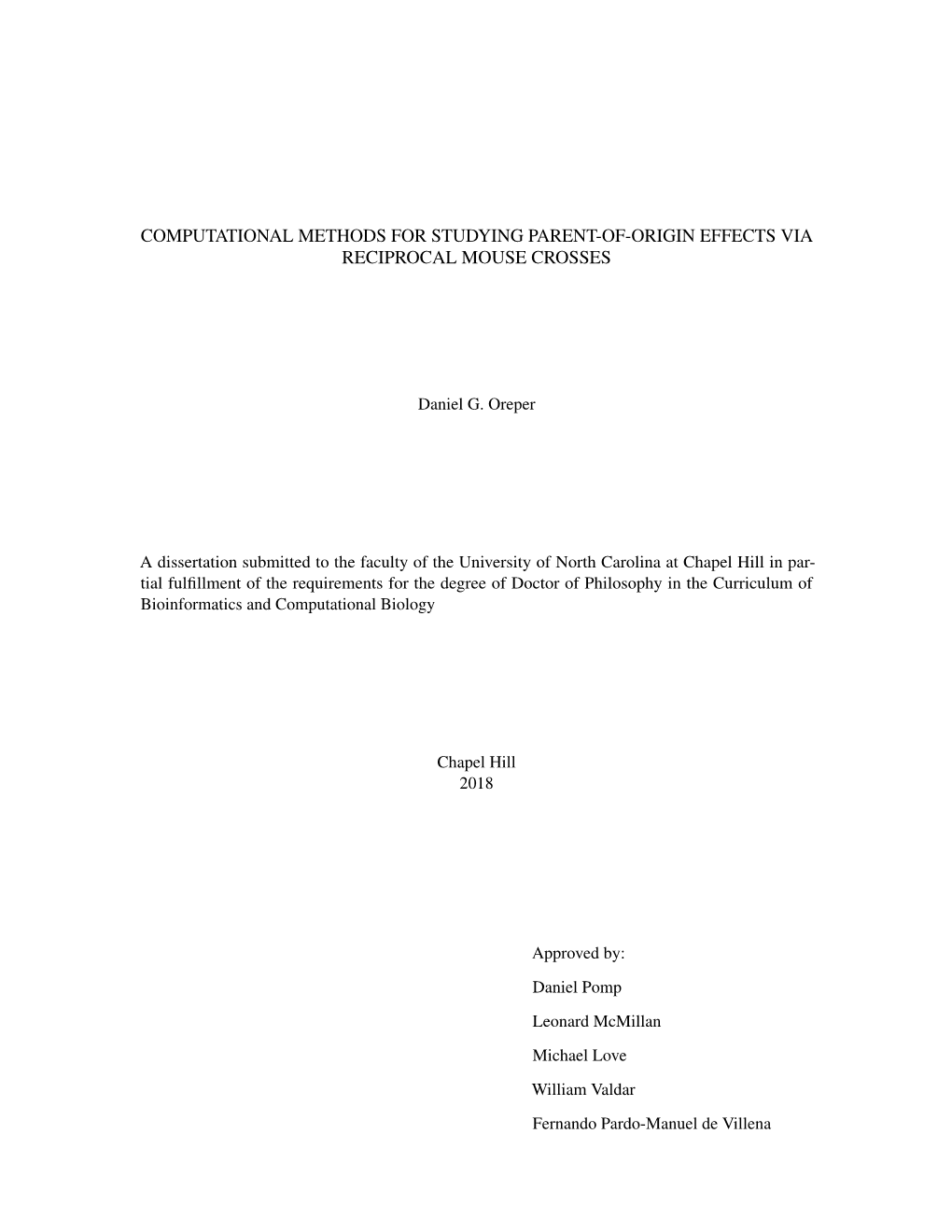 Computational Methods for Studying Parent-Of-Origin Effects Via Reciprocal Mouse Crosses