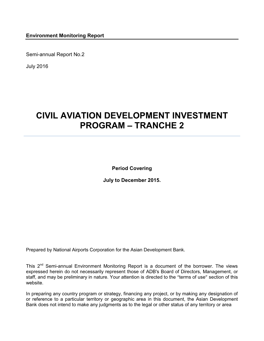 Environment Monitoring Report