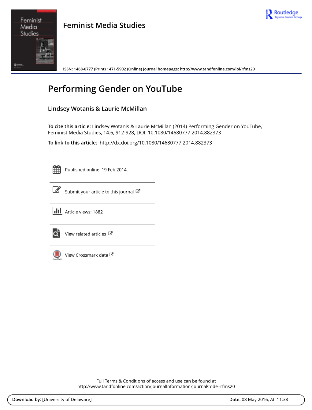 Performing Gender on Youtube