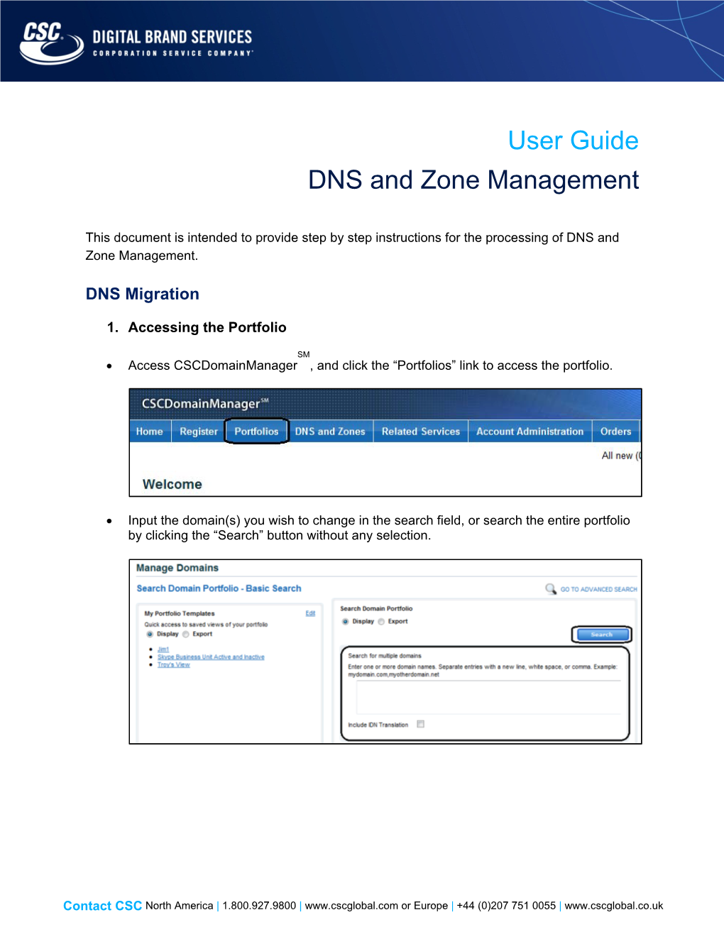 User Guide DNS and Zone Management