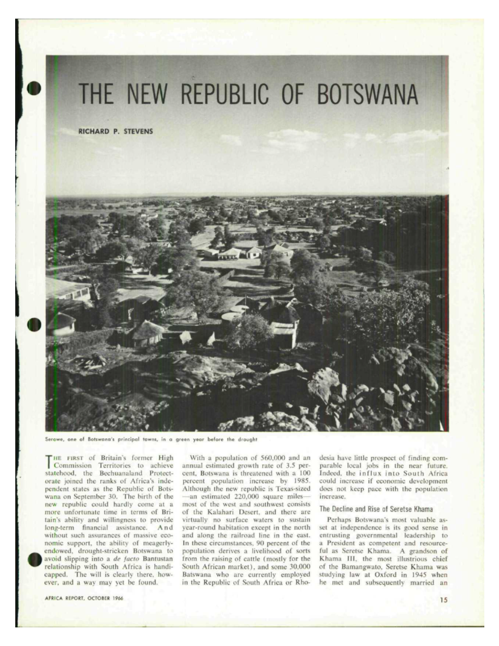 The New Republic of Botswana