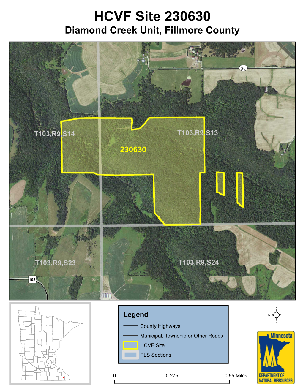 HCVF Site 230630 Diamond Creek Unit, Fillmore County