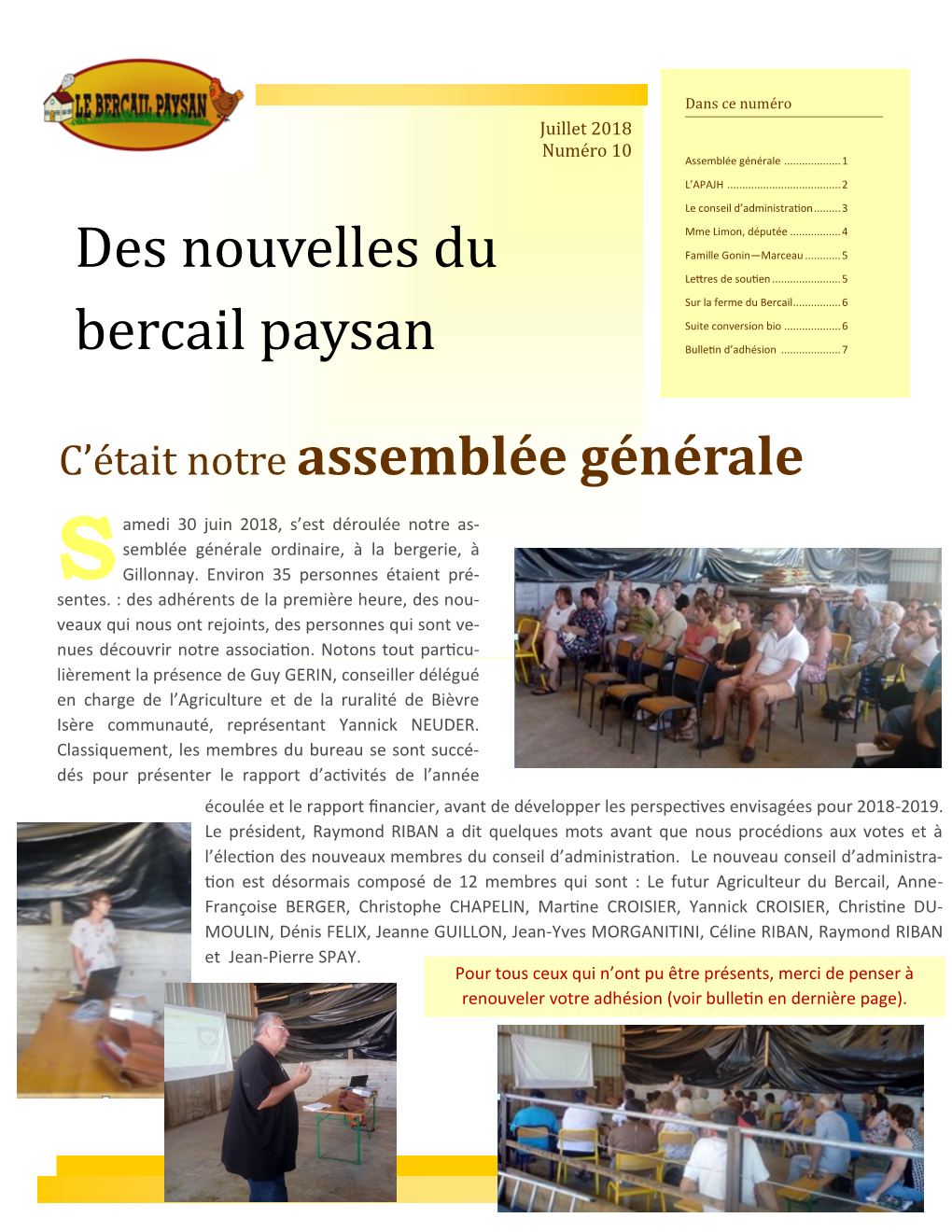 Journal Du Bercail N°10 – Juillet 2018