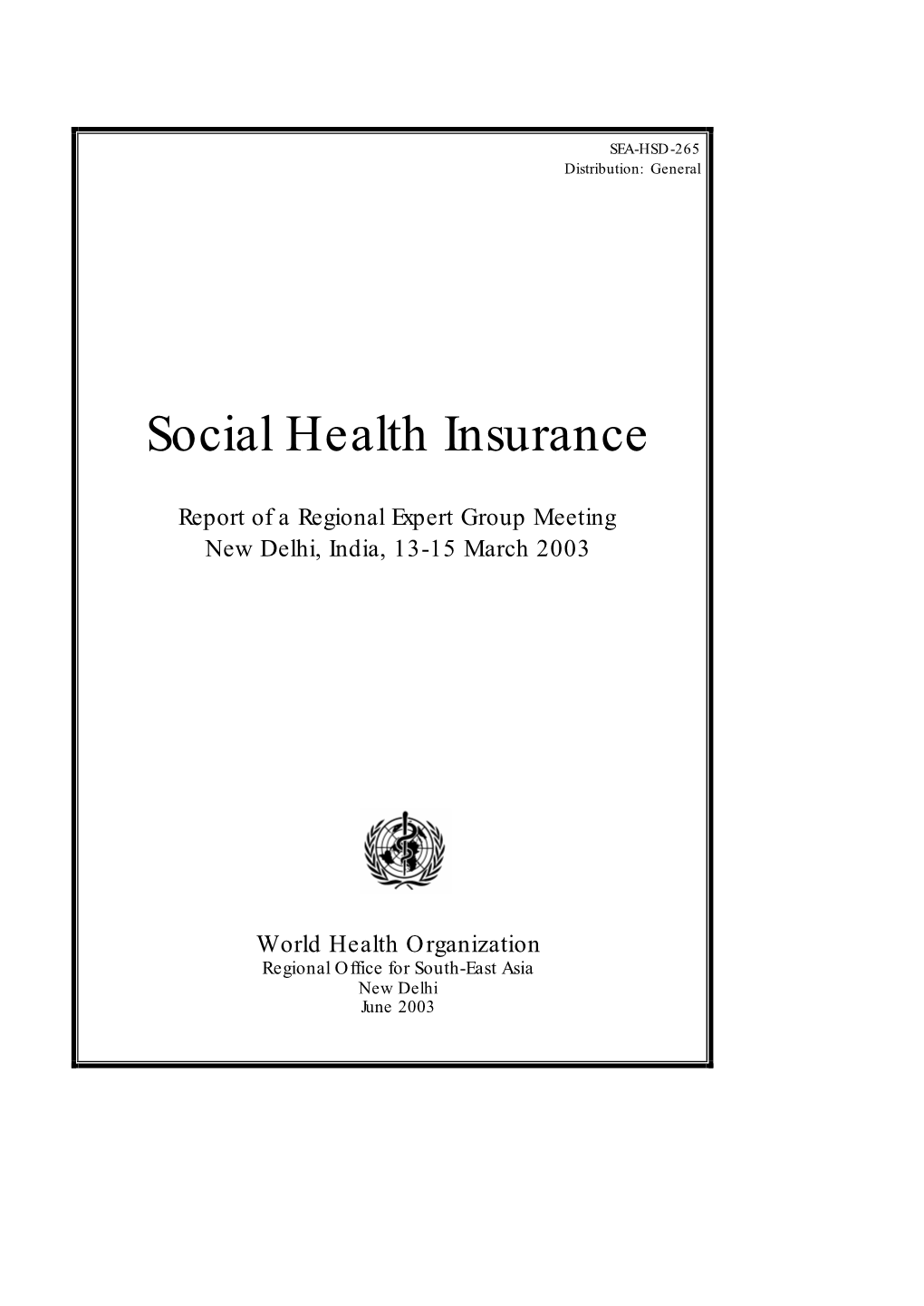 Social Health Insurance