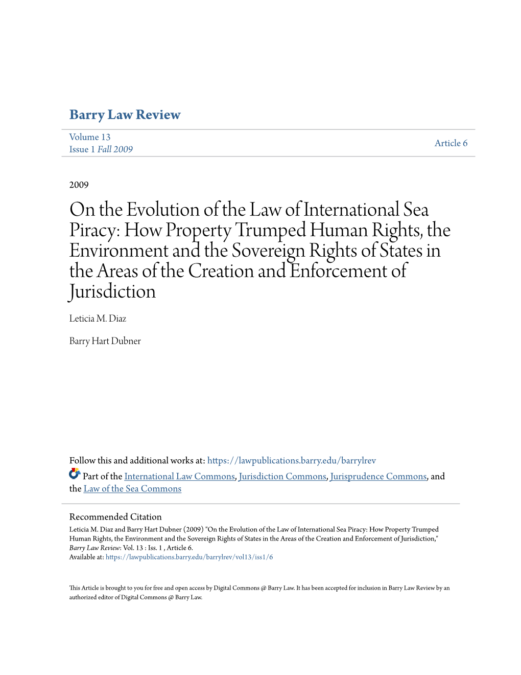 On the Evolution of the Law of International Sea Piracy