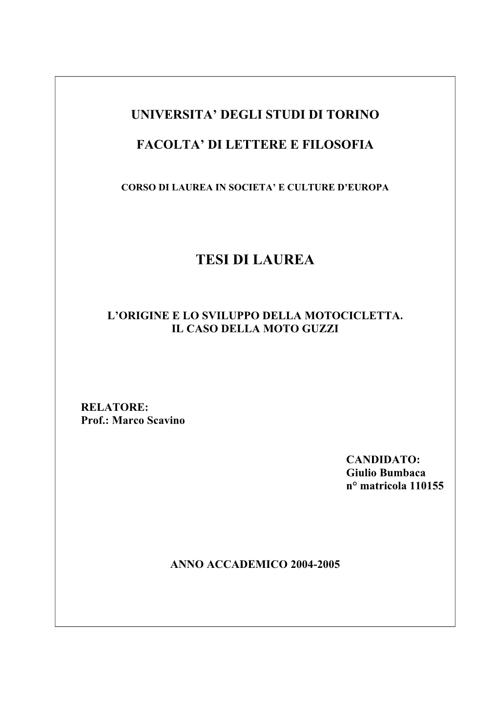 Tesi Di Laurea