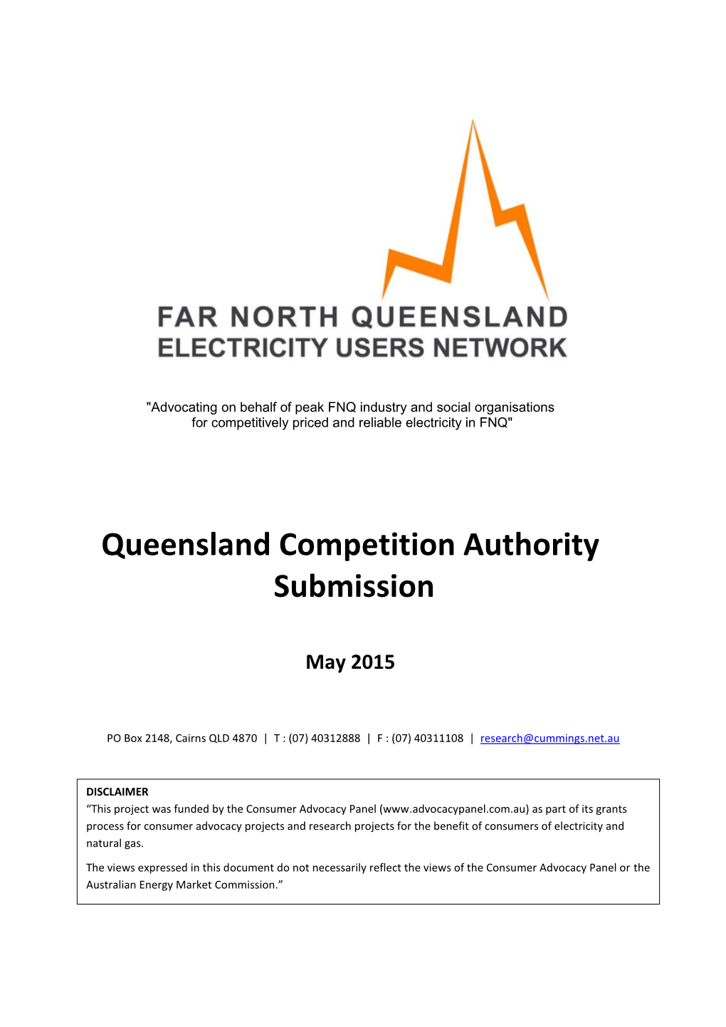 Queensland Competition Authority Submission