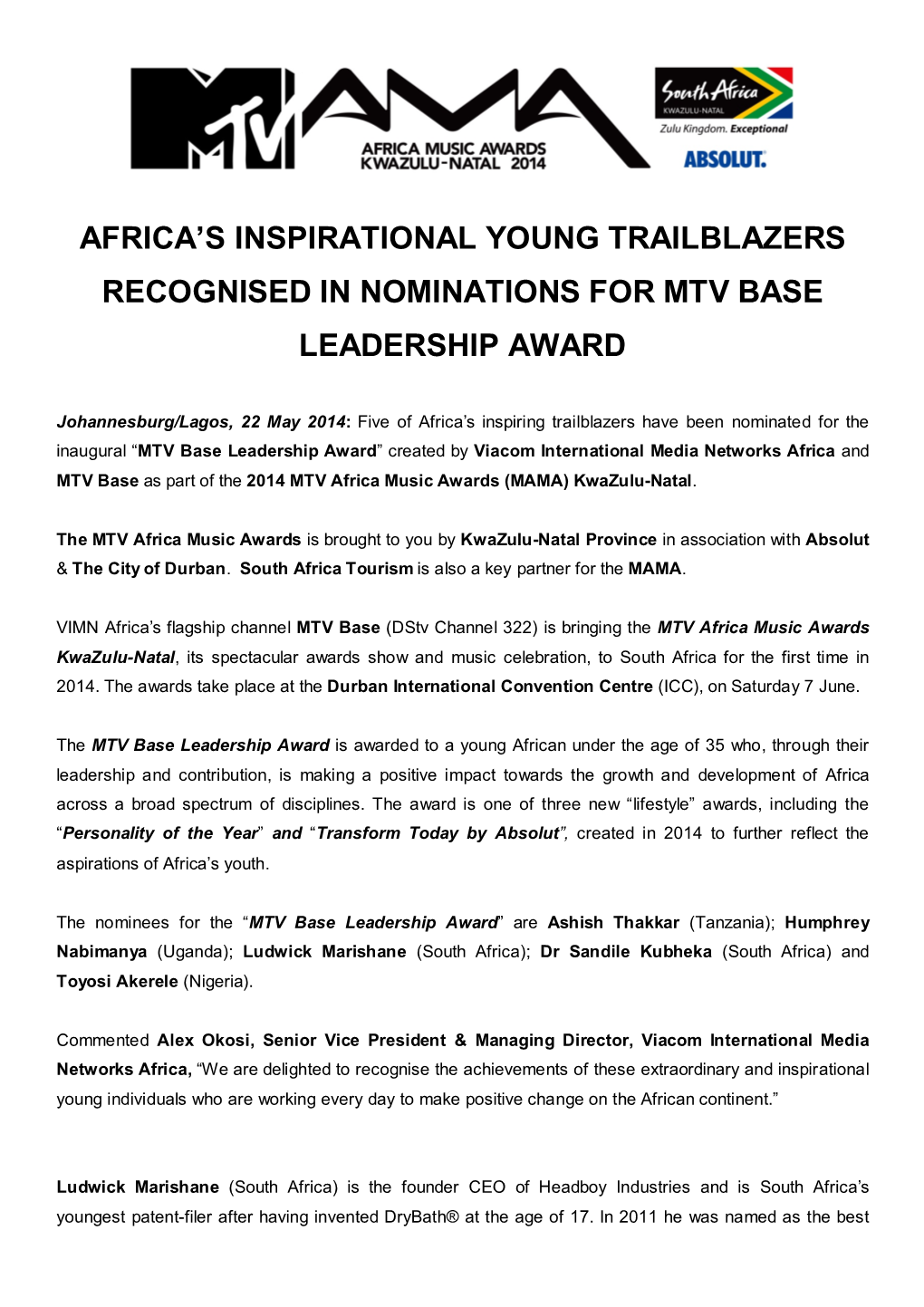 The Mtv Africa Music Awards Leadership Release Final3