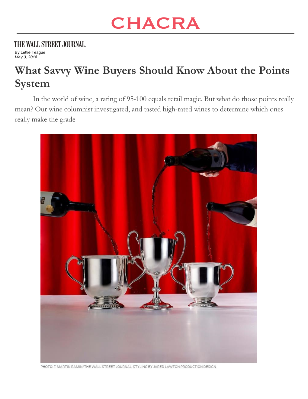 What Savvy Wine Buyers Should Know About the Points System in the World of Wine, a Rating of 95-100 Equals Retail Magic