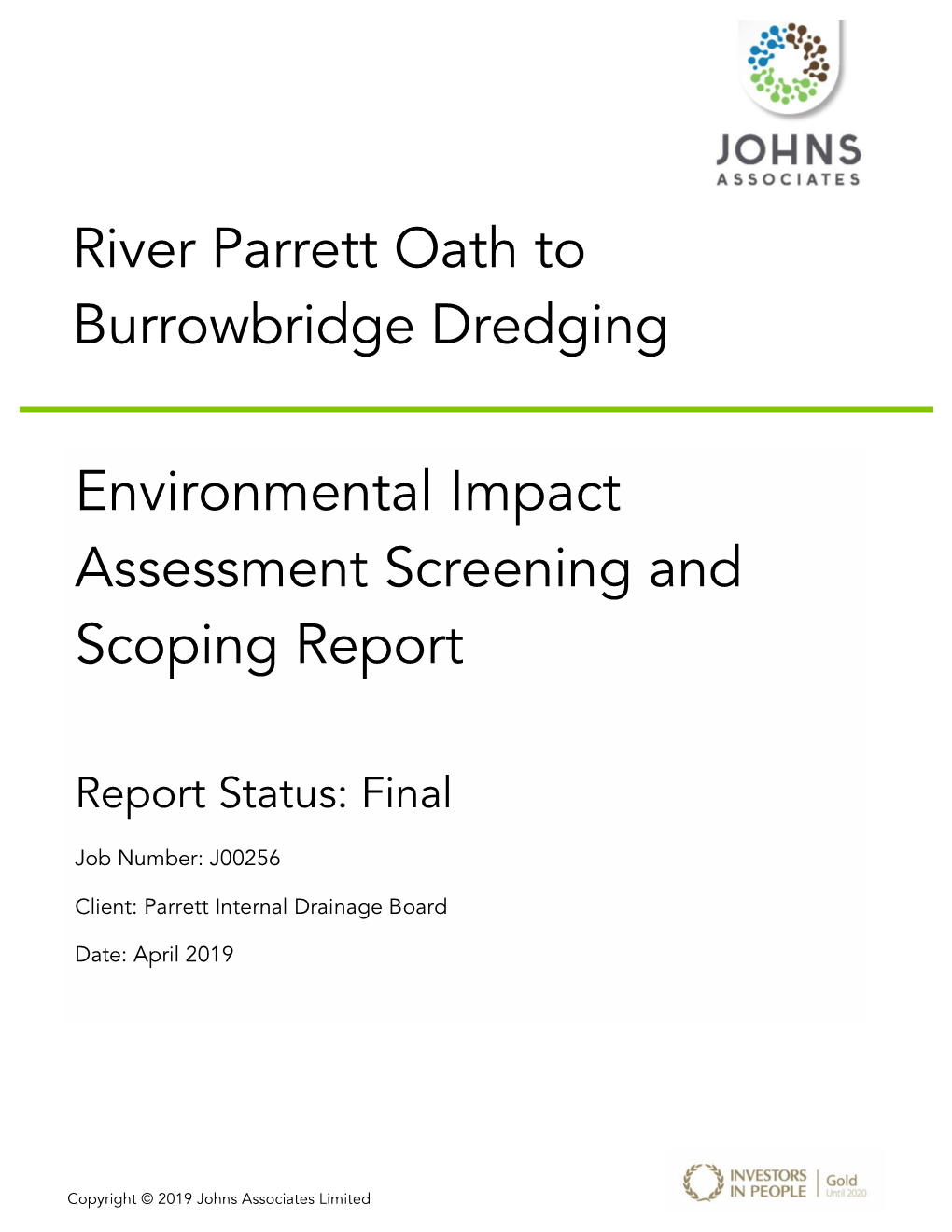 River Parrett Oath to Burrowbridge Dredging Environmental Impact