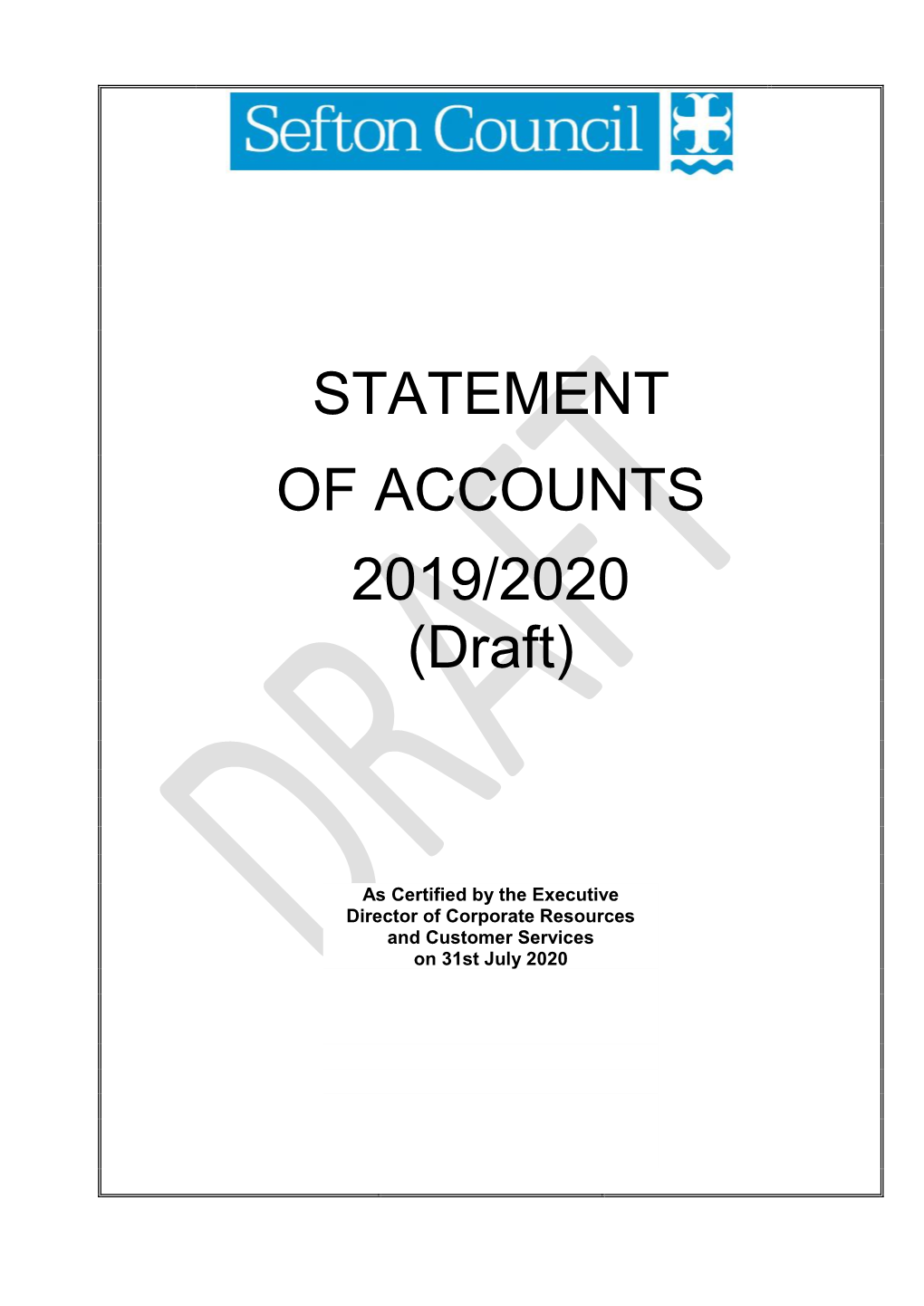 STATEMENT of ACCOUNTS 2019/2020 (Draft)