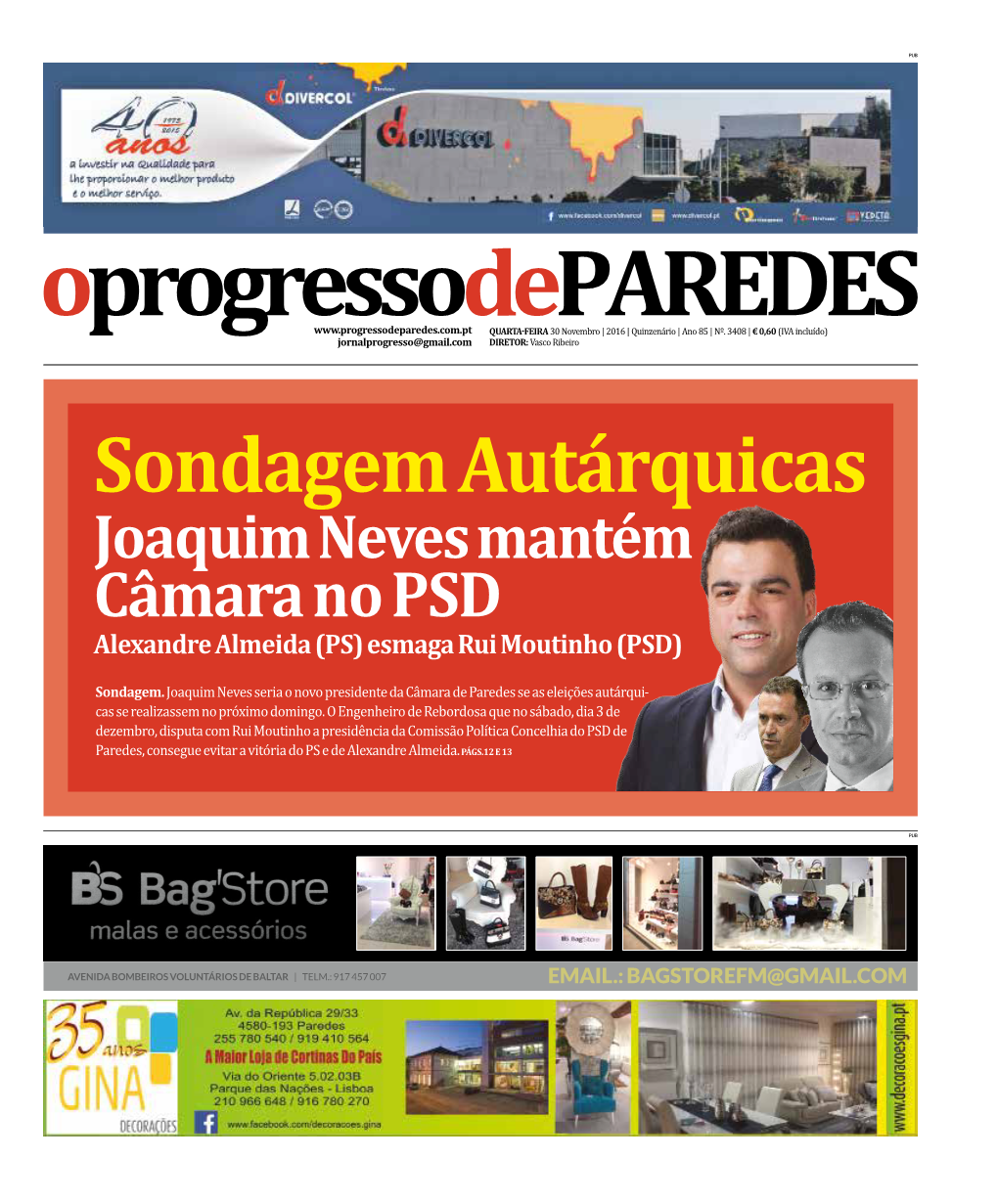 Sondagem Autárquicas Joaquim Neves Mantém Câmara No PSD Alexandre Almeida (PS) Esmaga Rui Moutinho (PSD)