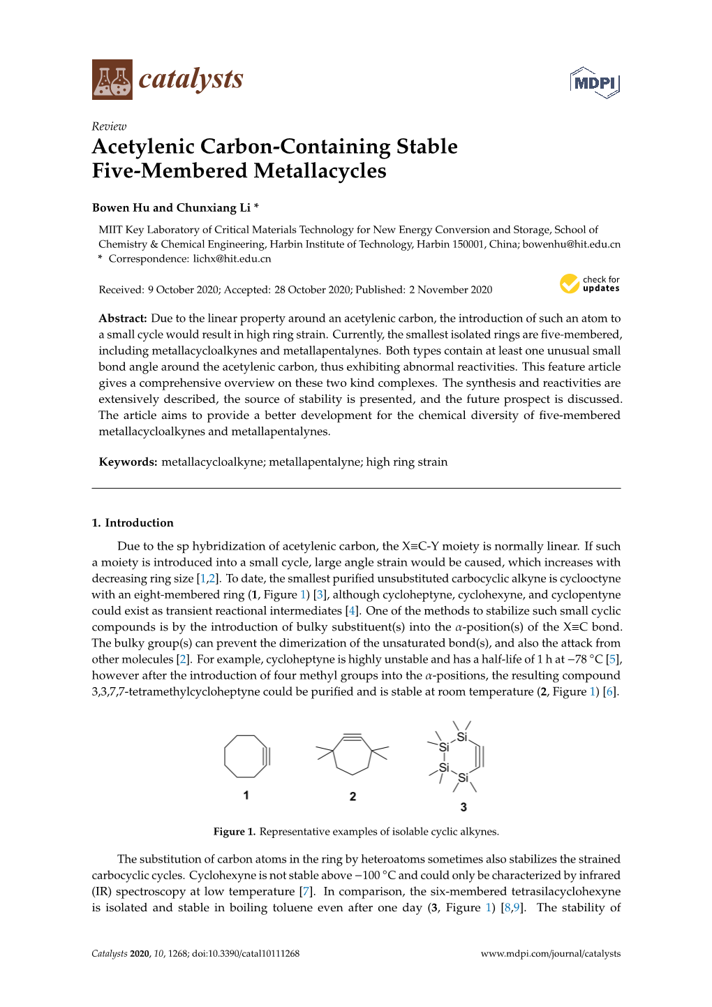 Acetylenic Carbon-Containing Stable Five-Membered Metallacycles