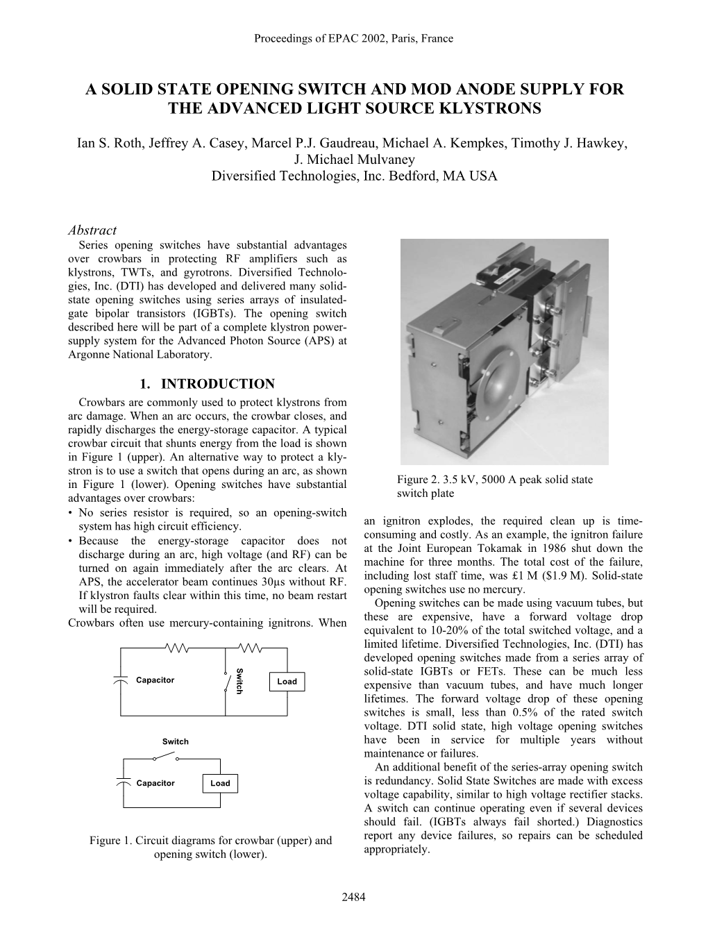 A Solid State Opening Switch and Mod Anode Supply for the Advanced Light Source Klystrons