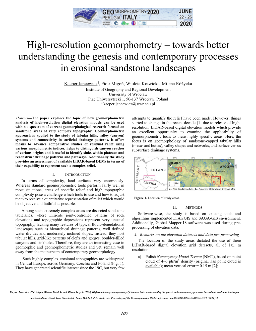 High-Resolution Geomorphometry – Towards Better Understanding the Genesis and Contemporary Processes in Erosional Sandstone Landscapes